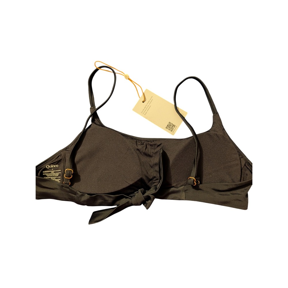 Quince Black Scoop Neck Bikini Top NWT Size Small pool vacation beach - Picture 4 of 4